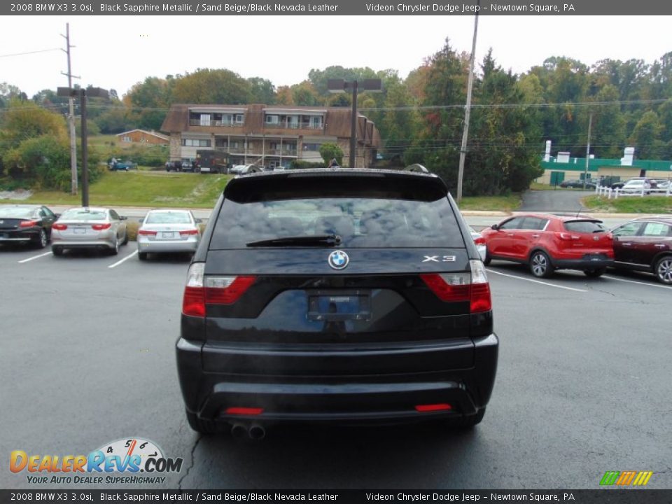 2008 BMW X3 3.0si Black Sapphire Metallic / Sand Beige/Black Nevada Leather Photo #4