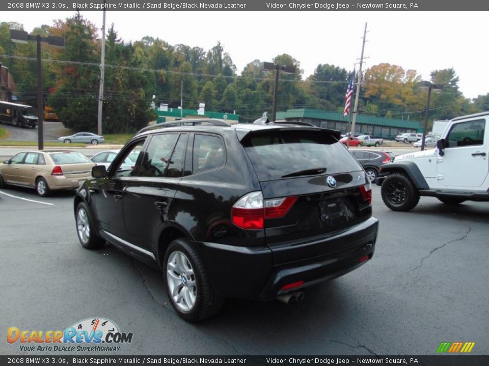 2008 BMW X3 3.0si Black Sapphire Metallic / Sand Beige/Black Nevada Leather Photo #5