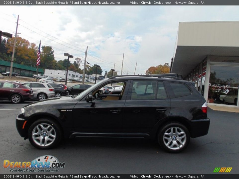 2008 BMW X3 3.0si Black Sapphire Metallic / Sand Beige/Black Nevada Leather Photo #6