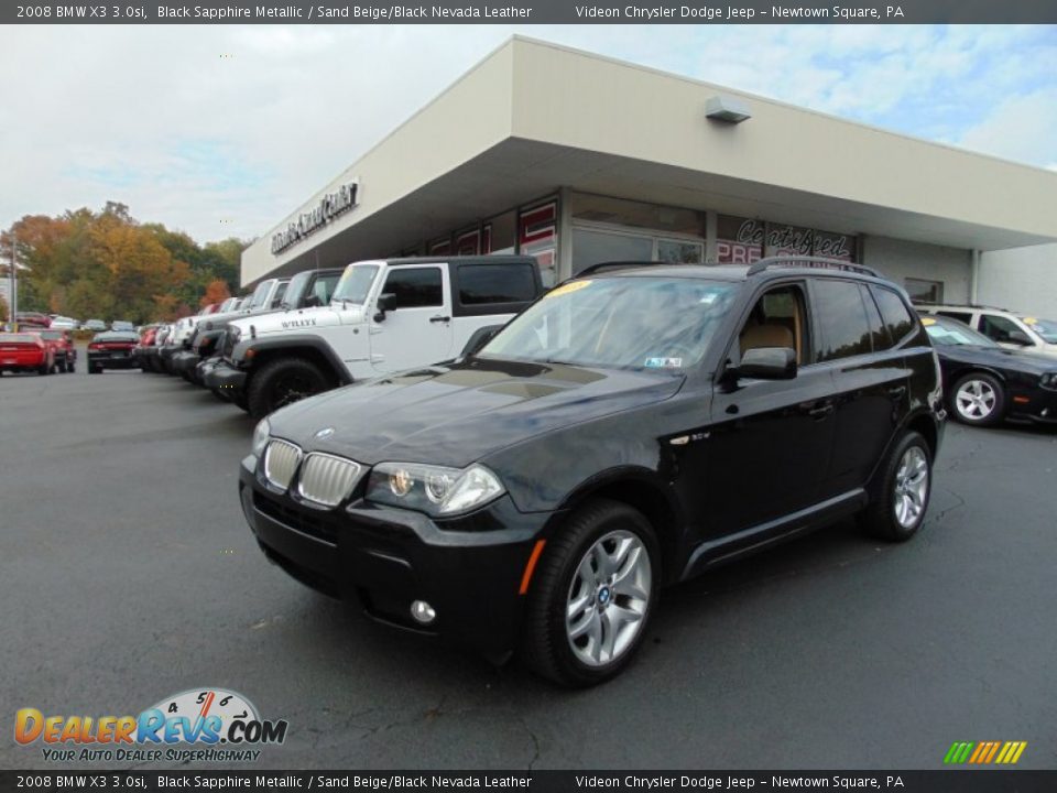 2008 BMW X3 3.0si Black Sapphire Metallic / Sand Beige/Black Nevada Leather Photo #7