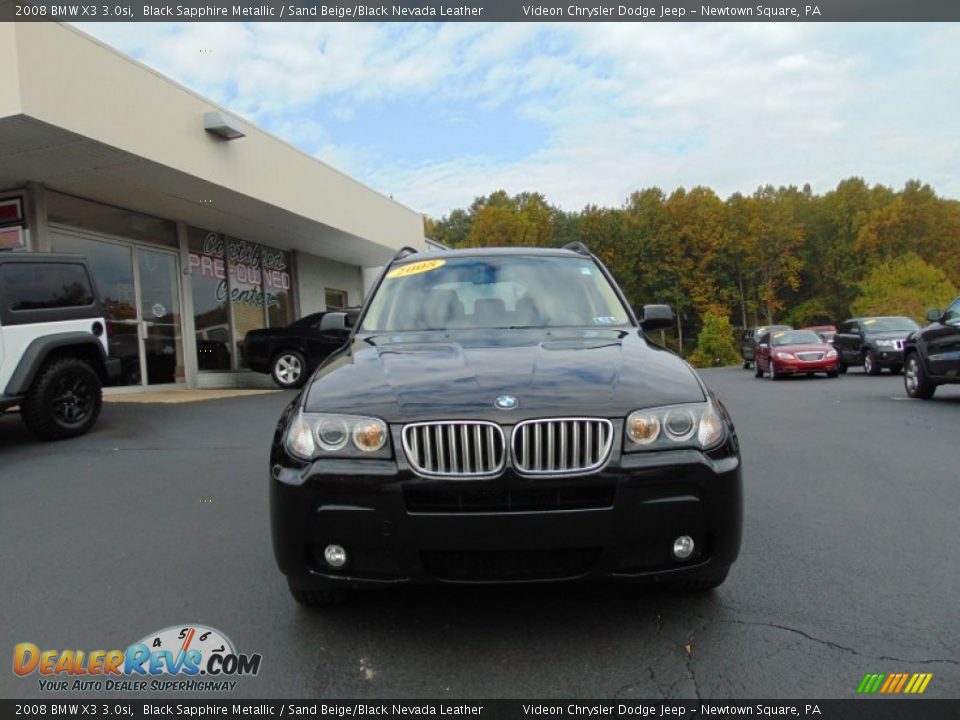 2008 BMW X3 3.0si Black Sapphire Metallic / Sand Beige/Black Nevada Leather Photo #8