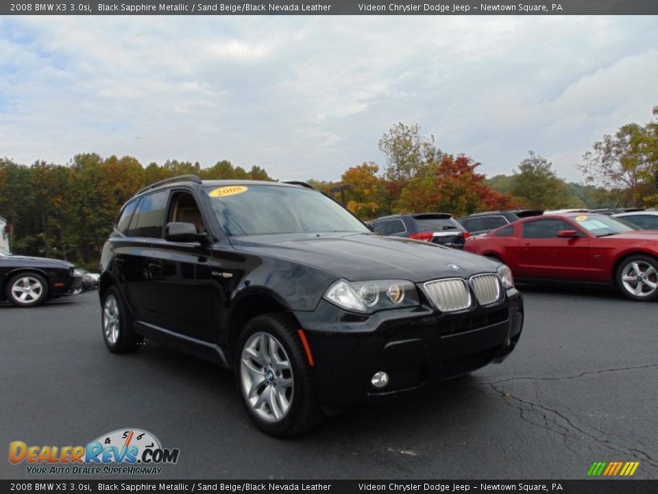 2008 BMW X3 3.0si Black Sapphire Metallic / Sand Beige/Black Nevada Leather Photo #9