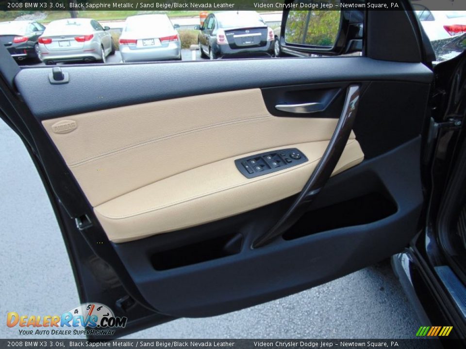 2008 BMW X3 3.0si Black Sapphire Metallic / Sand Beige/Black Nevada Leather Photo #14