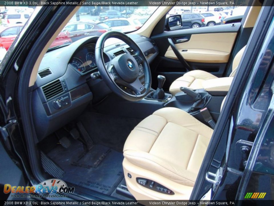2008 BMW X3 3.0si Black Sapphire Metallic / Sand Beige/Black Nevada Leather Photo #15