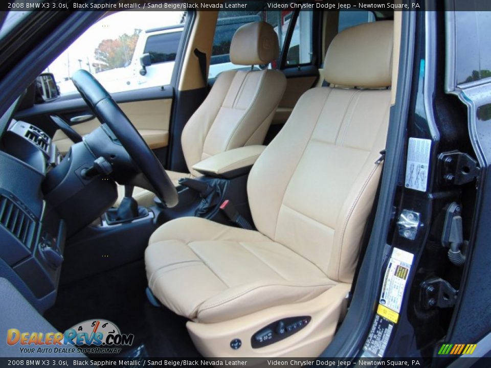 2008 BMW X3 3.0si Black Sapphire Metallic / Sand Beige/Black Nevada Leather Photo #16