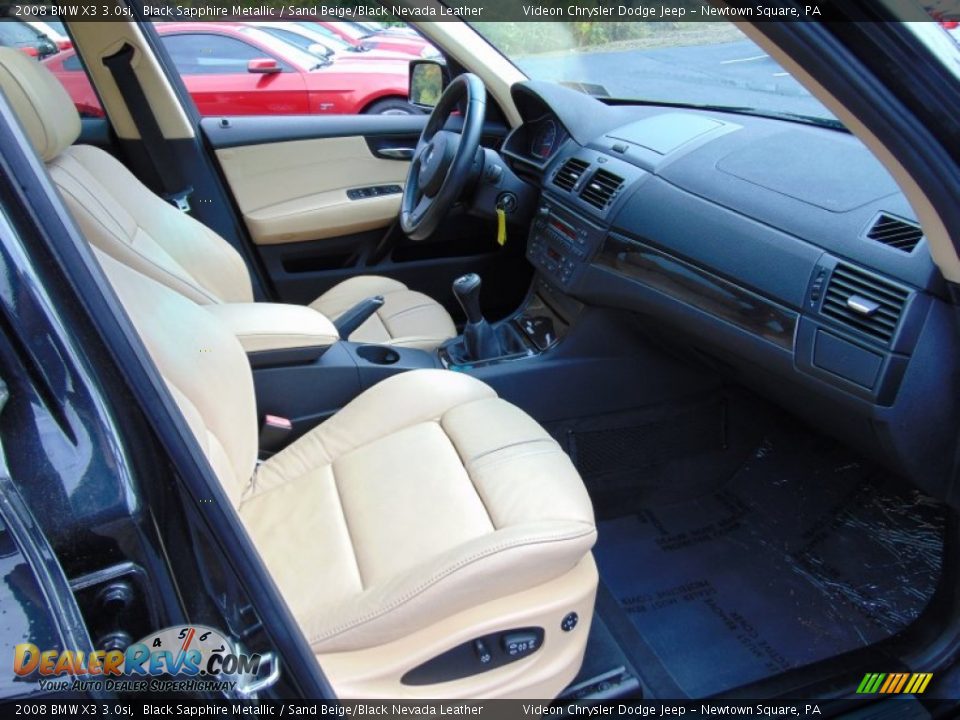 2008 BMW X3 3.0si Black Sapphire Metallic / Sand Beige/Black Nevada Leather Photo #20