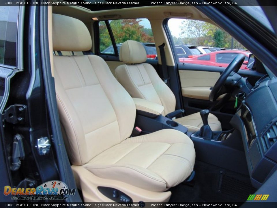 2008 BMW X3 3.0si Black Sapphire Metallic / Sand Beige/Black Nevada Leather Photo #21