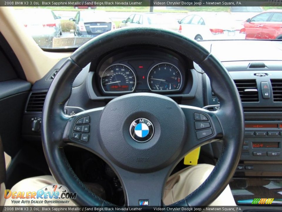 2008 BMW X3 3.0si Black Sapphire Metallic / Sand Beige/Black Nevada Leather Photo #29