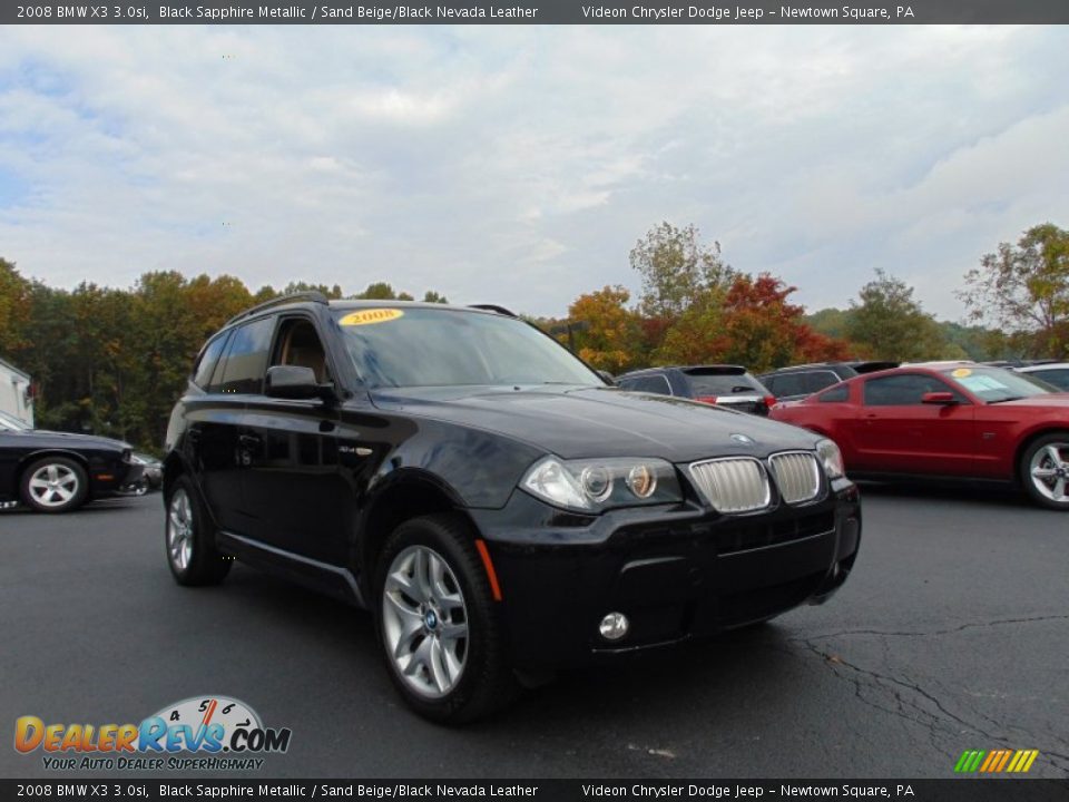 2008 BMW X3 3.0si Black Sapphire Metallic / Sand Beige/Black Nevada Leather Photo #31