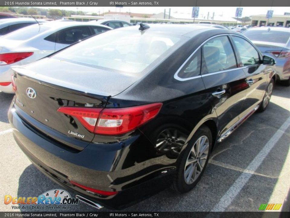 2016 Hyundai Sonata Limited Phantom Black / Gray Photo #7