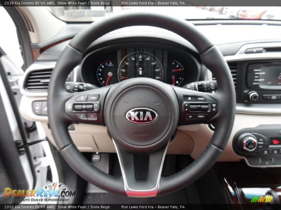 2016 Kia Sorento EX V6 AWD Steering Wheel Photo #16