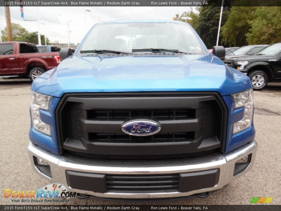 2015 Ford F150 XLT SuperCrew 4x4 Blue Flame Metallic / Medium Earth Gray Photo #9