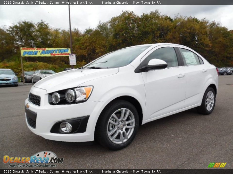 2016 Chevrolet Sonic LT Sedan Summit White / Jet Black/Brick Photo #1