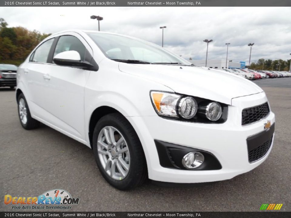 2016 Chevrolet Sonic LT Sedan Summit White / Jet Black/Brick Photo #3