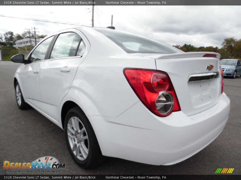 2016 Chevrolet Sonic LT Sedan Summit White / Jet Black/Brick Photo #8