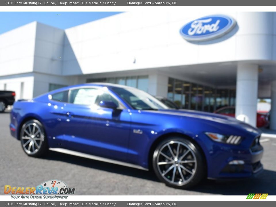 2016 Ford Mustang GT Coupe Deep Impact Blue Metallic / Ebony Photo #1