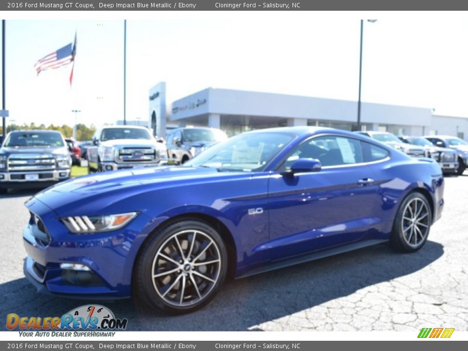 2016 Ford Mustang GT Coupe Deep Impact Blue Metallic / Ebony Photo #3