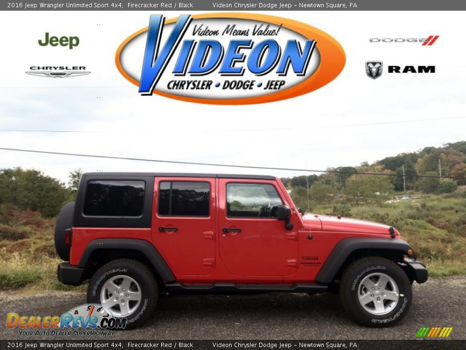 2016 Jeep Wrangler Unlimited Sport 4x4 Firecracker Red / Black Photo #1