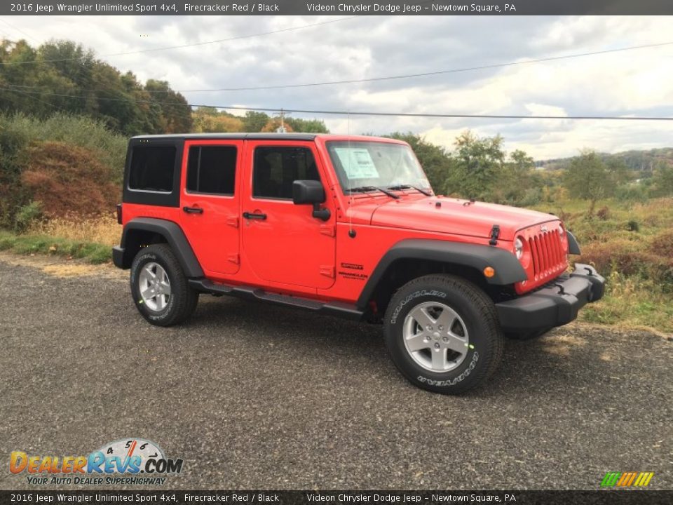 2016 Jeep Wrangler Unlimited Sport 4x4 Firecracker Red / Black Photo #2