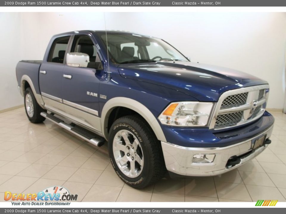 2009 Dodge Ram 1500 Laramie Crew Cab 4x4 Deep Water Blue Pearl / Dark Slate Gray Photo #1