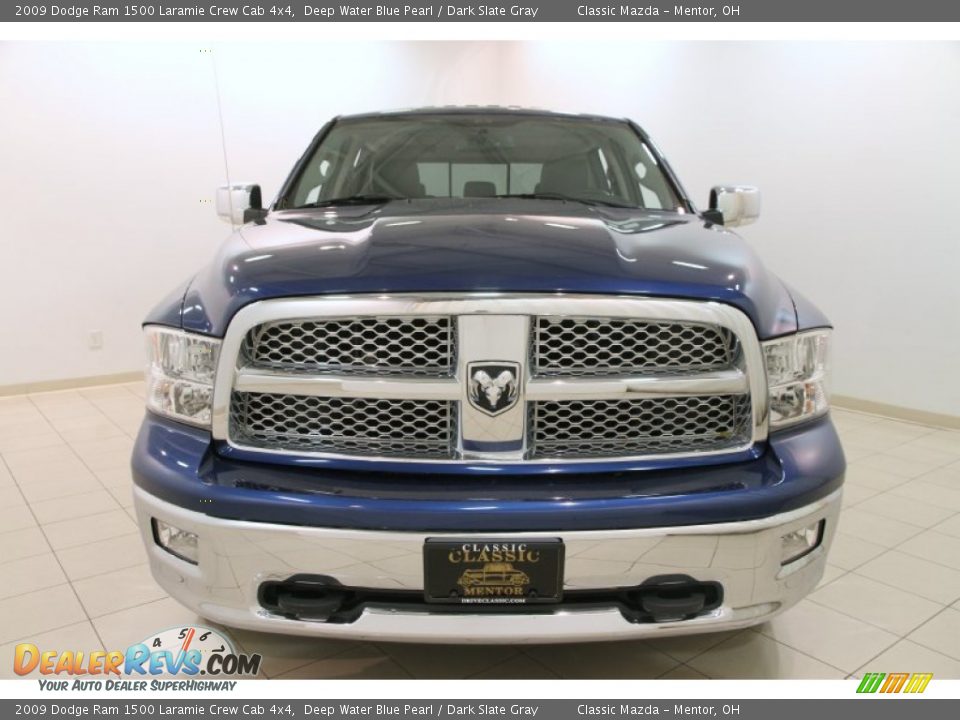 2009 Dodge Ram 1500 Laramie Crew Cab 4x4 Deep Water Blue Pearl / Dark Slate Gray Photo #2