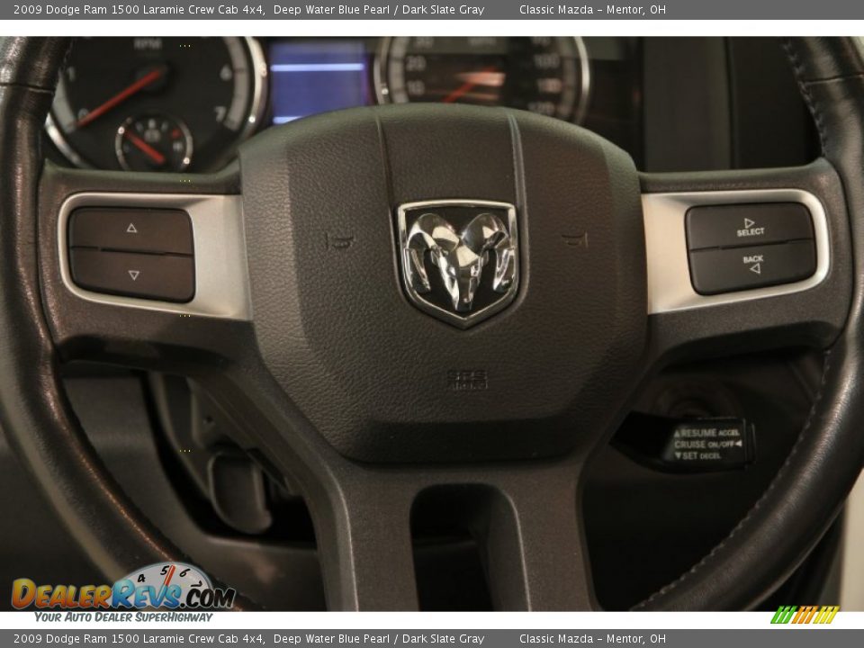 2009 Dodge Ram 1500 Laramie Crew Cab 4x4 Deep Water Blue Pearl / Dark Slate Gray Photo #8