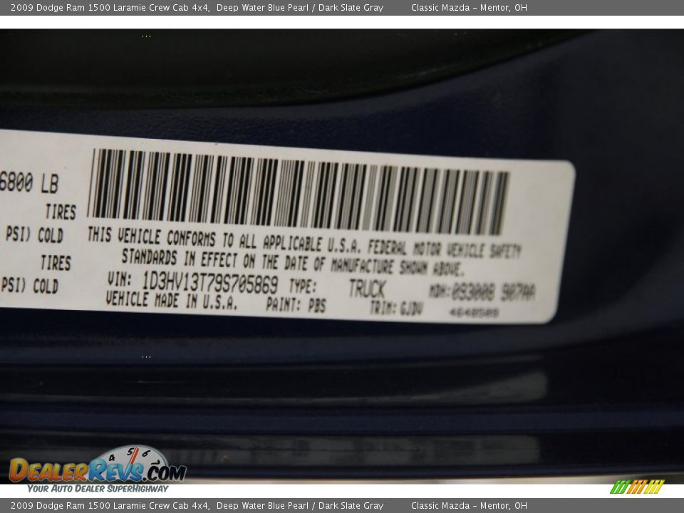 2009 Dodge Ram 1500 Laramie Crew Cab 4x4 Deep Water Blue Pearl / Dark Slate Gray Photo #21