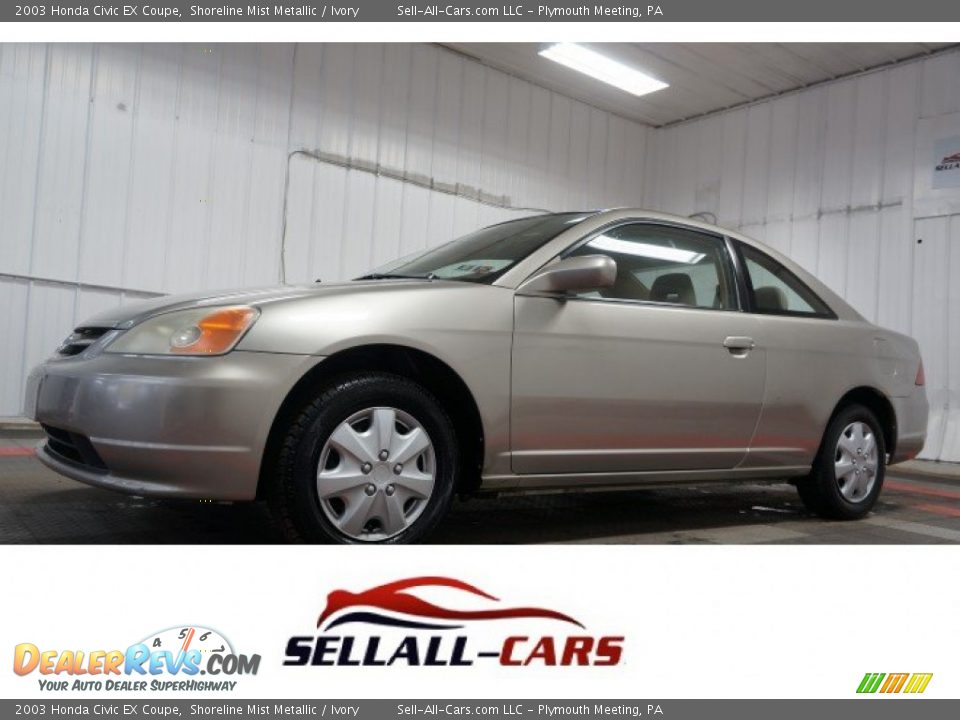 2003 Honda Civic EX Coupe Shoreline Mist Metallic / Ivory Photo #1