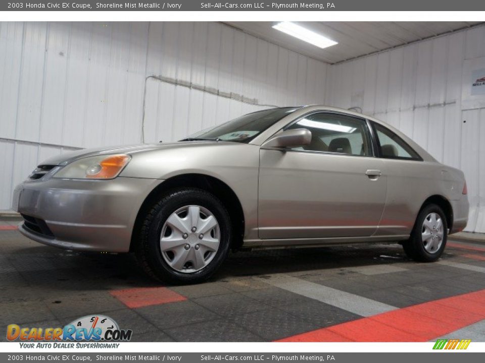2003 Honda Civic EX Coupe Shoreline Mist Metallic / Ivory Photo #2