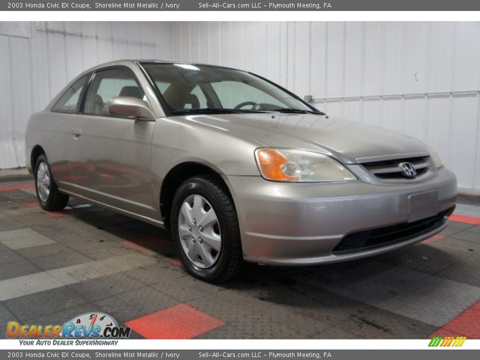 2003 Honda Civic EX Coupe Shoreline Mist Metallic / Ivory Photo #5