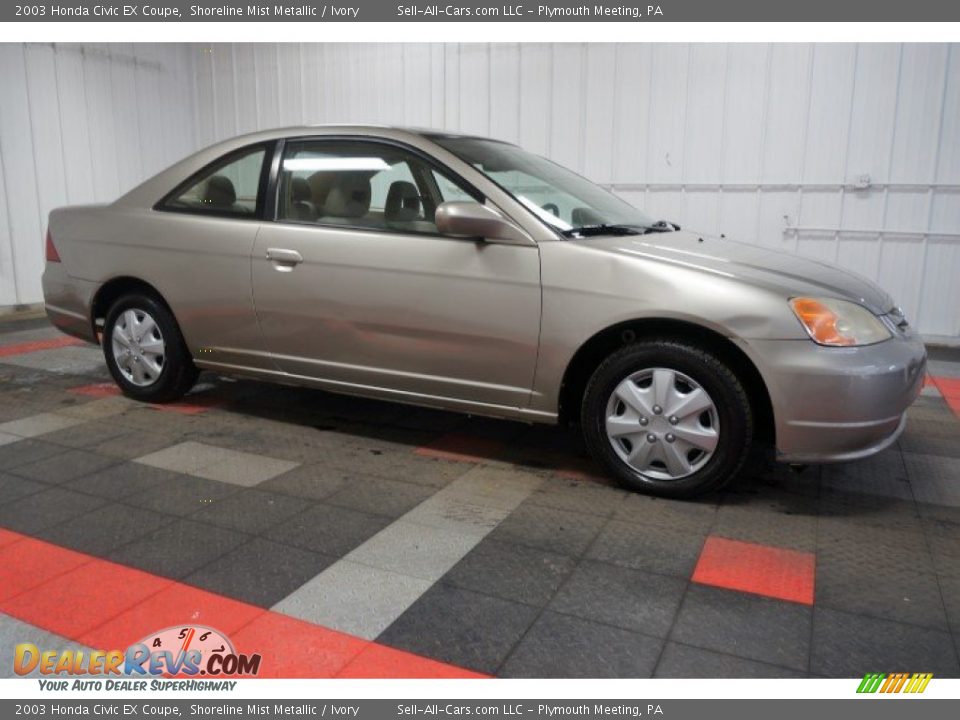 2003 Honda Civic EX Coupe Shoreline Mist Metallic / Ivory Photo #6