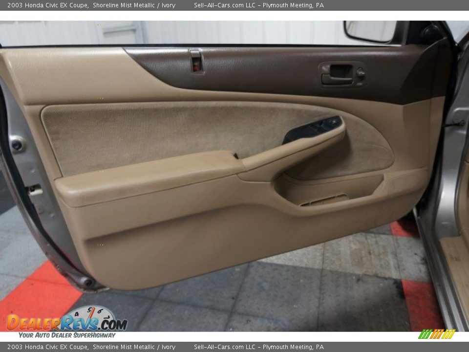 2003 Honda Civic EX Coupe Shoreline Mist Metallic / Ivory Photo #12