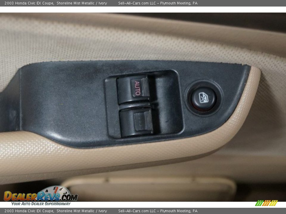2003 Honda Civic EX Coupe Shoreline Mist Metallic / Ivory Photo #13