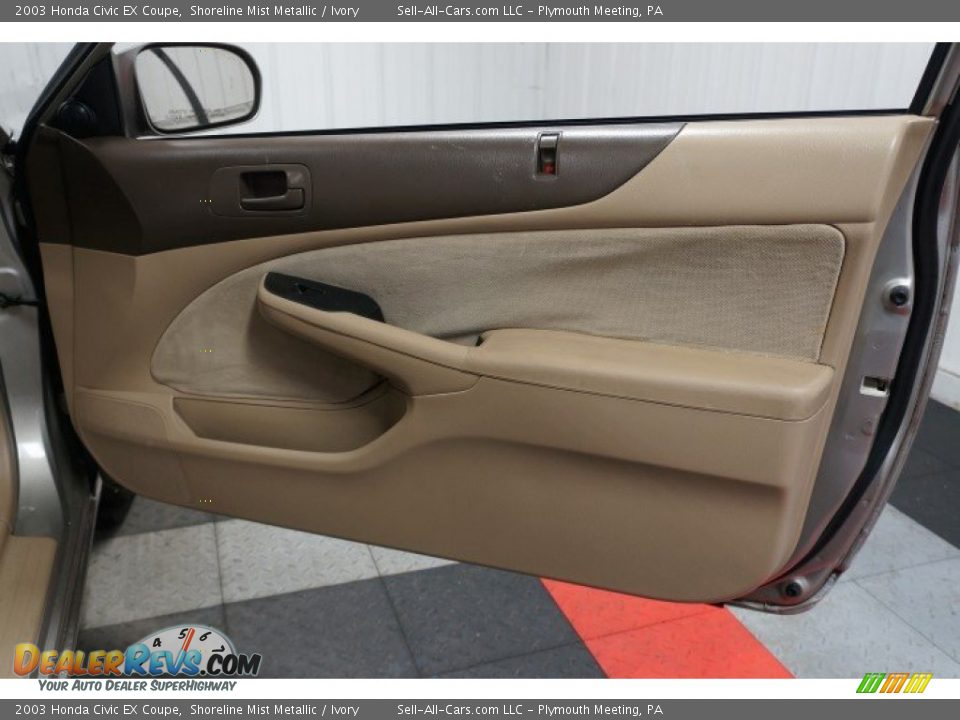 2003 Honda Civic EX Coupe Shoreline Mist Metallic / Ivory Photo #15