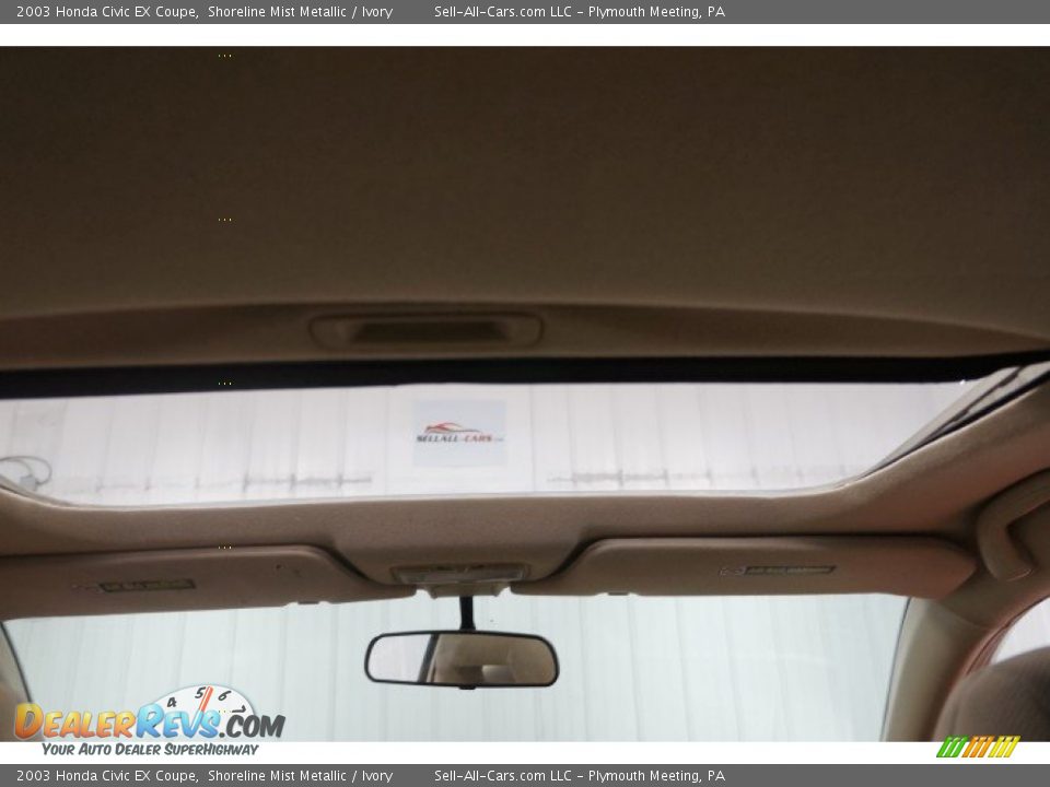 2003 Honda Civic EX Coupe Shoreline Mist Metallic / Ivory Photo #18