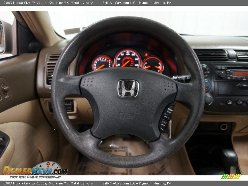 2003 Honda Civic EX Coupe Shoreline Mist Metallic / Ivory Photo #20