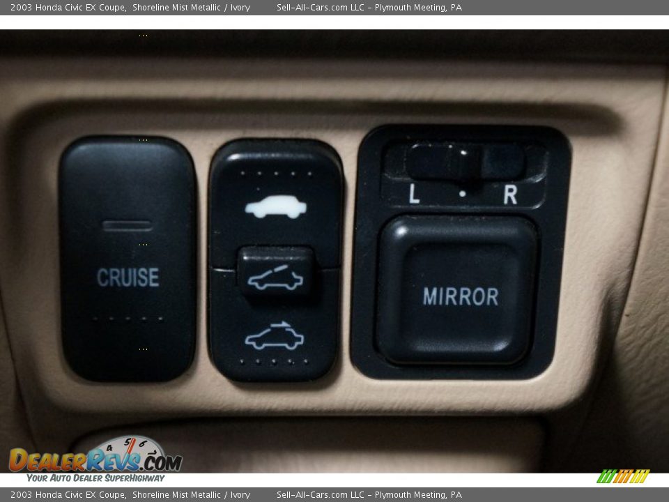 2003 Honda Civic EX Coupe Shoreline Mist Metallic / Ivory Photo #23