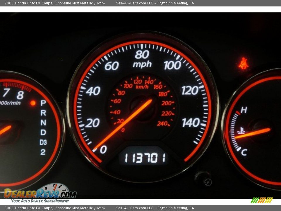 2003 Honda Civic EX Coupe Shoreline Mist Metallic / Ivory Photo #25