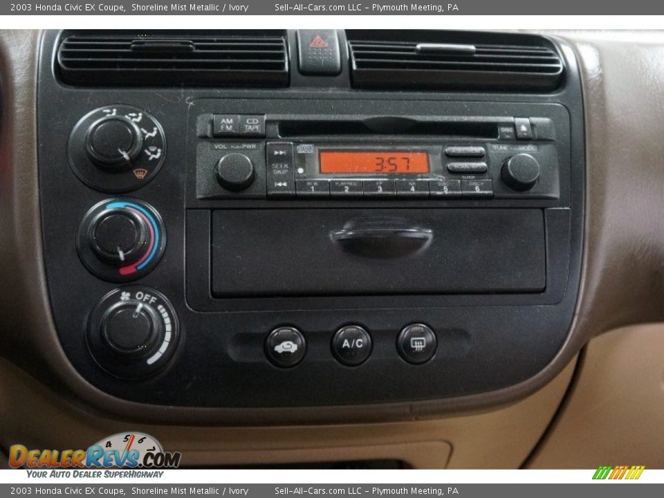 2003 Honda Civic EX Coupe Shoreline Mist Metallic / Ivory Photo #26