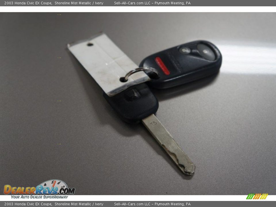 2003 Honda Civic EX Coupe Shoreline Mist Metallic / Ivory Photo #27