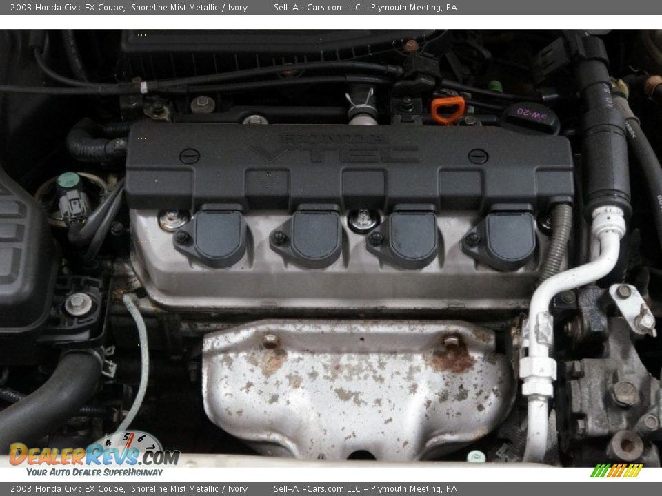 2003 Honda Civic EX Coupe Shoreline Mist Metallic / Ivory Photo #29