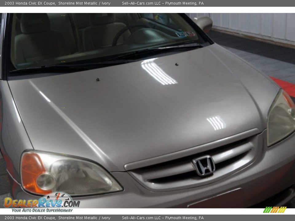 2003 Honda Civic EX Coupe Shoreline Mist Metallic / Ivory Photo #33