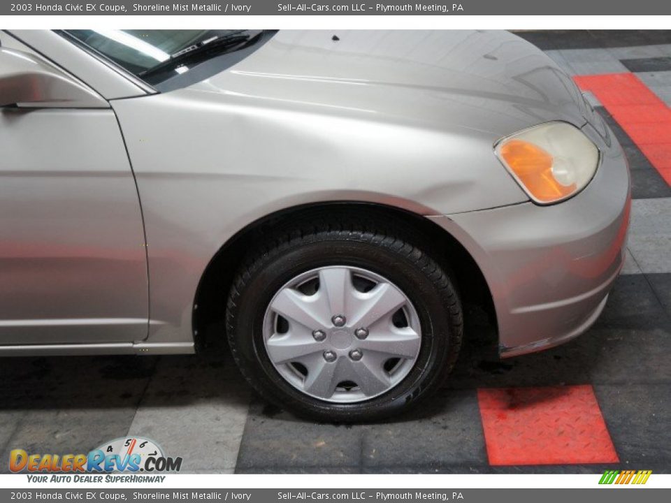 2003 Honda Civic EX Coupe Shoreline Mist Metallic / Ivory Photo #34