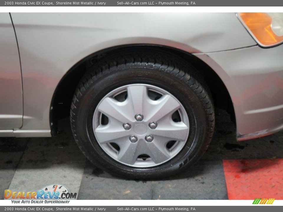 2003 Honda Civic EX Coupe Shoreline Mist Metallic / Ivory Photo #35