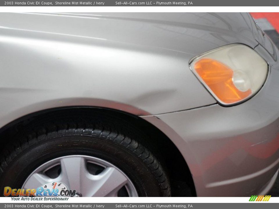 2003 Honda Civic EX Coupe Shoreline Mist Metallic / Ivory Photo #36