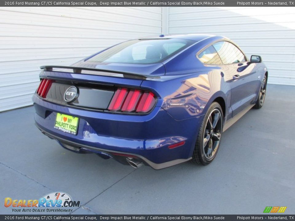 2016 Ford Mustang GT/CS California Special Coupe Deep Impact Blue Metallic / California Special Ebony Black/Miko Suede Photo #4