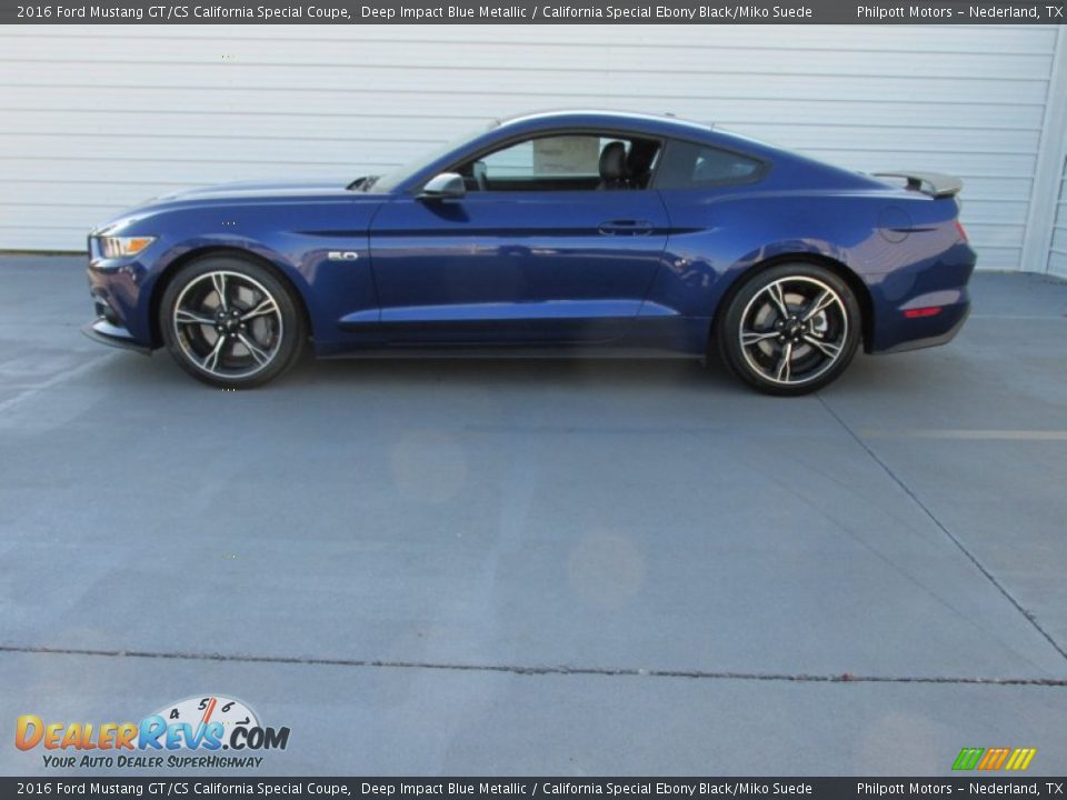 2016 Ford Mustang GT/CS California Special Coupe Deep Impact Blue Metallic / California Special Ebony Black/Miko Suede Photo #6