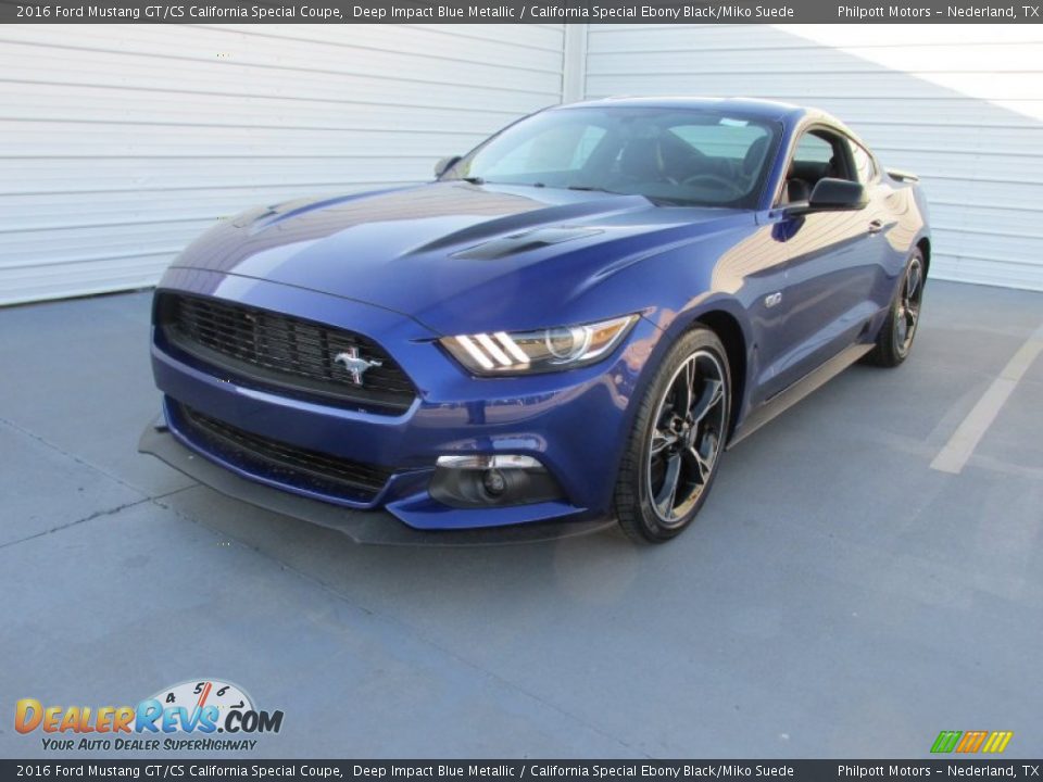 2016 Ford Mustang GT/CS California Special Coupe Deep Impact Blue Metallic / California Special Ebony Black/Miko Suede Photo #7