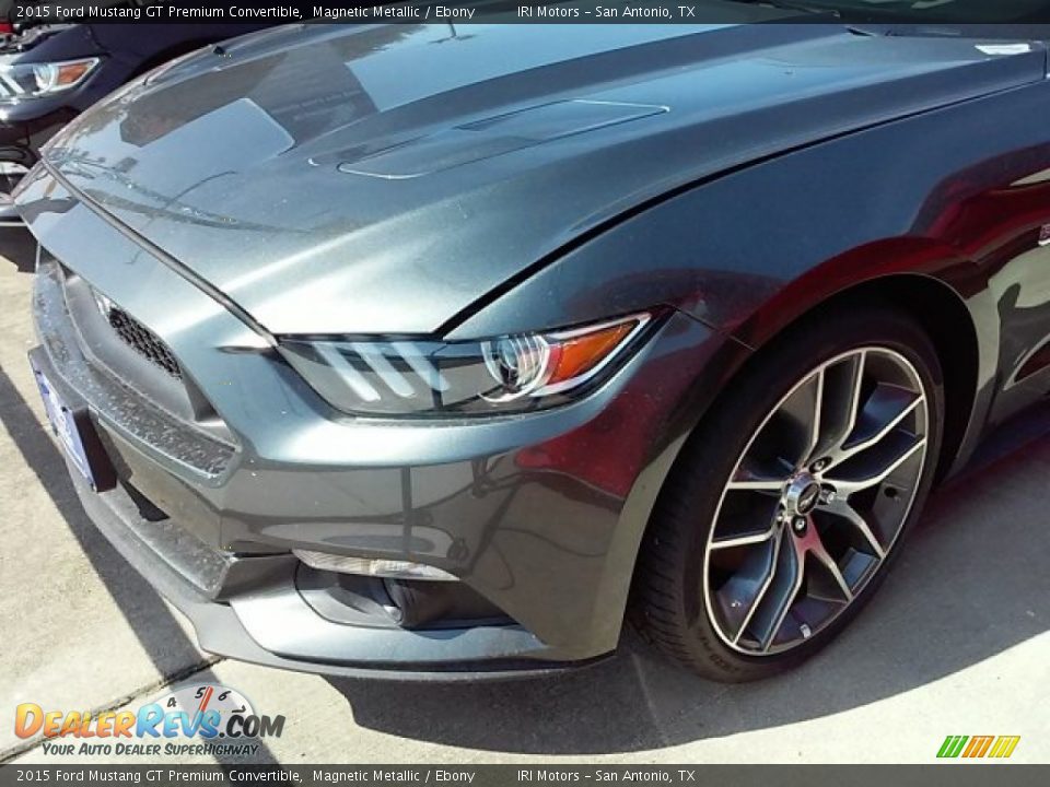 2015 Ford Mustang GT Premium Convertible Magnetic Metallic / Ebony Photo #7