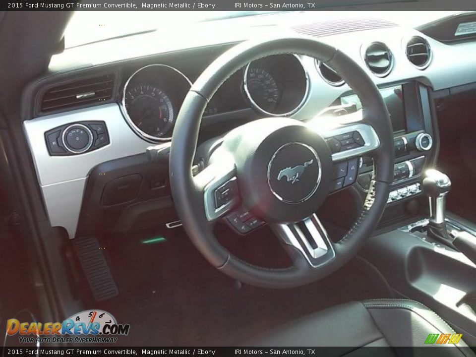 2015 Ford Mustang GT Premium Convertible Magnetic Metallic / Ebony Photo #24
